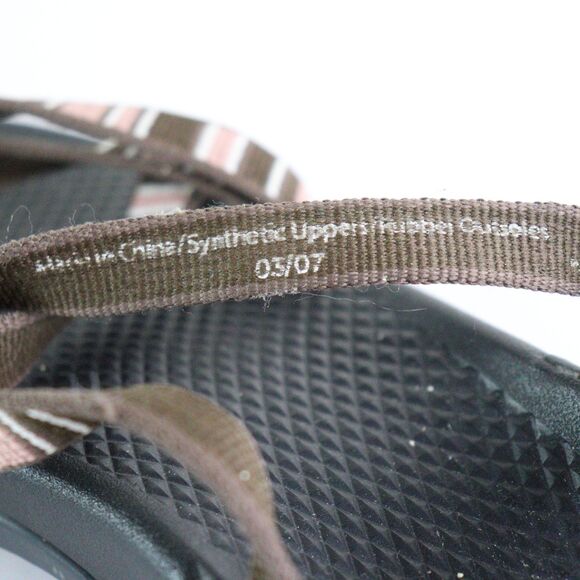 CHACO Zong X Ecotread Backless Slide Sandals Brown/Pink Stripes 7 - Picture 6 of 7